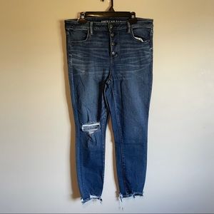 American Eagle high rise jegging crop button fly